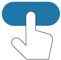 finger pressing a buton icon